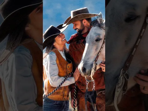 Cowgirl & Cowboy Drawing — Ride Away