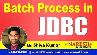 JDBC Tutorials Batch Process in JDBC Advanced Java Mr Shiva Kumar