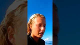 Surf board rail & eye brow = ouch! Thankfully it was mainly a black eye… #sailingfamily #surf