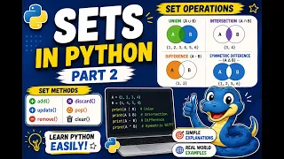 Python Sets Part 2 in Telugu Set Methods Set Operations Explained in Telugu