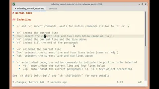 Indenting lines in Normal mode