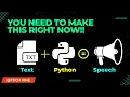Text To Speech Using Python Minor Project Pyttsx3 Module TechVineChannel