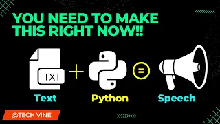Text To Speech Using Python Minor Project Pyttsx3 Module TechVineChannel