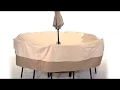 Veranda Round PatioTable Chair Set Cover with Umbrella Hole