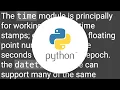 Difference between Python datetime vs time modules