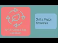 Chapter 11 a Python dictionaries