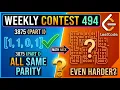 LeetCode Weekly Contest 494 Construct Uniform Parity Array I II 3875 3876 Full Explanation