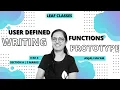 USER DEFINED FUNCTIONS WRITING PROTOTYPE ICSE 10 Anjali Ma am