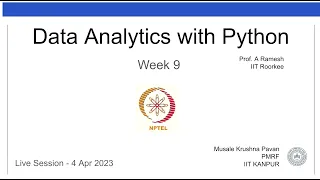 Data Analytics with Python live session 09 krushna NPTEL TA cs08