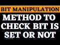 How To Check Bit Is Set Or Not Bit Manipulation YouthNationCoders