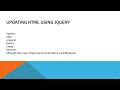 How to Update Elements via JQuery