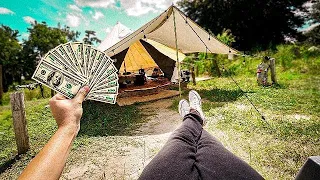 Passei UMA NOITE em uma BARRACA de LUXO! *com ar condicionado*