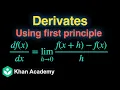 Derivatives using first principle Limits and derivatives Grade 11 Math Khan Academy