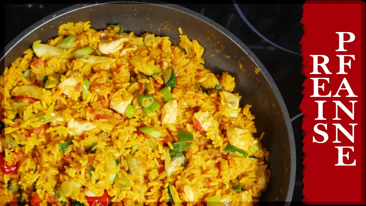 Gebratener Reis mit Gemüse - Fried rice - Gesundes asiatisches Gericht - Nur 12 Minuten & unter 5€