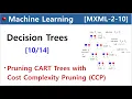 MXML-2-10 Decision Trees - CART algorithms for classification 6 Cost-Complexity Pruning