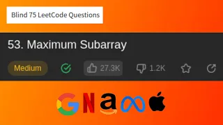 Array Maximum Subarray JAVA LeetCode 53 Blind 75 LeetCode Questions