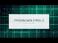 L02 V03 DATA TYPES IN PYTHON