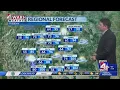 Isolated thunderstorms will become more widespread through the week as temperatures take a dip