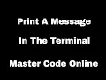 Tutorial 1 Print To Terminal Python