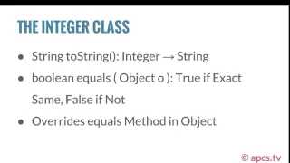 Lecture 66 - The Integer and Double Wrapper Classes