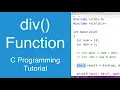 div function C Programming Tutorial