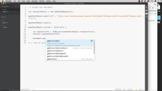 Use AJAX to access JSON data from the weather underground