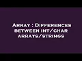 Array Differences between