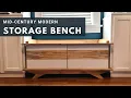 Spalted Maple Mid-Century Modern Storage Bench Build