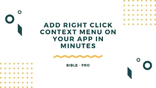 Add a ready-to-use right-click context menu to your app from Nocode Bible Pro template in minutes