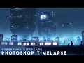 Download Lagu Cyberpunk Cityscape | Photoshop Timelapse | Sci-fi Concept Art