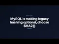MySQL 9 x Security Update Replace MD5 and SHA1 with SHA2