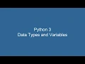 Python Data Types and Variables