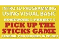 5-pp5 Visual Basic Pick Up Sticks Game Functions Sub Mod Switch Statements