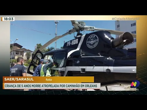 Criança de 5 anos morre atropelada por caminhão em Orleans