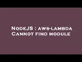NodeJS aws-lambda Cannot find module