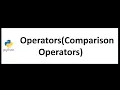 Python Bangla Tutorials 10 Operators Comparison operators