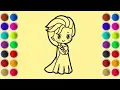 Coloring Beautiful Princess Elsa Frozen Colorfull Using Colored Sand Coloring Page Sand Painting