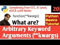 Arbitrary Keyword Argument in Python Hindi kwargs In Python Hello DHIRENDRA