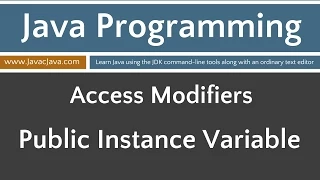 Learn Java Programming - Public Access Applied to an Instance Variable