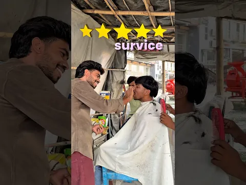 Today I am going to give Kartik 5 star service at a roadside salon.