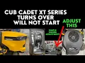 Cub Cadet XT Lawn Tractor Turns Over But Will Not Start How to adjust Choke on 7000 series Kohler
