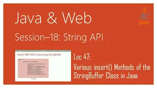 String API in Java Various insert Methods of the StringBuffer Class in Java