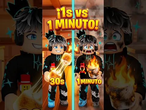 ¡ASANDO MALVAVISCO EN ROBLOX! 😱 (1s vs 10s vs 30s vs 1m) #Shorts #Roblox