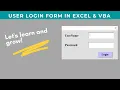 MS Excel Userform Login ID Password Creation Step by step Guide
