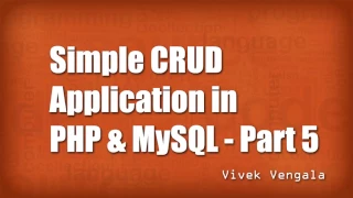 Simple CRUD Application in PHP MySQL - Part
