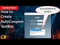 How to Create AutoComplete TextBox in C