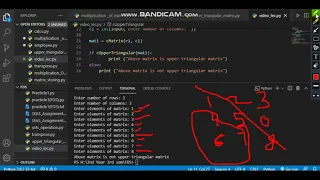 How to find upper triangular matrix using python program without using inbuilt function