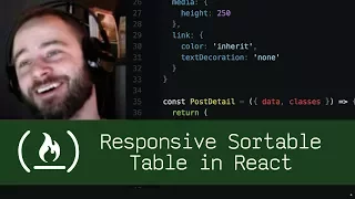 Responsive Sortable Table in React P1D43 - Live Coding with Jesse