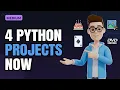 4 Python Projects in ONE Sitting Birt ay Paradox Blackjack Bitmap Message DVD Logo