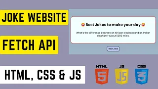 Random Jokes Generator Website using HTML CSS JS Fetch Dad Joke API